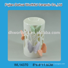 Decorative ceramic aromatherapy oil burner with butterfly design